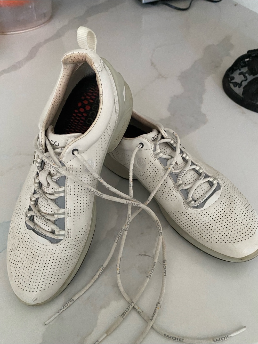 Ecco Biom women White Perforated Leather Sneaker’s